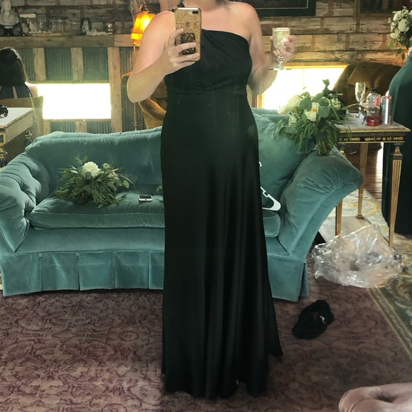 🖤 BHLDN Anthropologie Ashland Satin Charmeuse Bridesmaid Dress - Picture 2 of 8